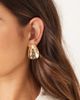 ASOS DESIGN ASOS DESIGN large stud earrings with curved oval design in hammered gold tone - 3
