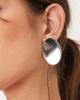 ASOS DESIGN ASOS DESIGN large stud earrings with flat oval shape in silver tone-Gold - 3