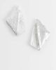 ASOS DESIGN ASOS DESIGN large stud earrings with fold-over diamond design in brushed silver - 1