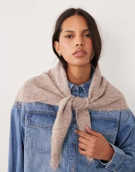 ASOS DESIGN ASOS DESIGN large triangle scarf in oatmeal-Neutral