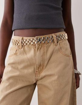 ASOS DESIGN ASOS DESIGN large watch-strap style belt in gold tone