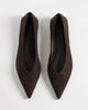 ASOS DESIGN ASOS DESIGN Lari pointed ballet flats in chocolate suedette-Brown - 1
