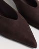 ASOS DESIGN ASOS DESIGN Lari pointed ballet flats in chocolate suedette-Brown - 3