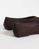 ASOS DESIGN ASOS DESIGN Lari pointed ballet flats in chocolate suedette-Brown - 4