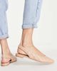 ASOS DESIGN ASOS DESIGN Lasca quilted padded slingback ballet flats in beige-Neutral - 1
