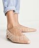ASOS DESIGN ASOS DESIGN Lasca quilted padded slingback ballet flats in beige-Neutral - 3