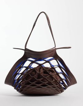 ASOS DESIGN ASOS DESIGN laser cut slouchy tote bag in brown-Black