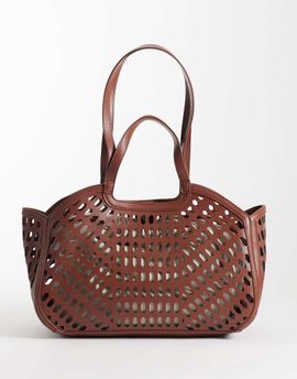 ASOS DESIGN ASOS DESIGN laser cut tote bag in chocolate-Brown