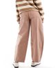 ASOS DESIGN ASOS DESIGN laundered barrel leg pants in washed brown - 2