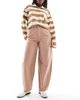 ASOS DESIGN ASOS DESIGN laundered barrel leg pants in washed brown - 4