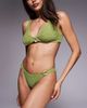 ASOS DESIGN ASOS DESIGN Lauren high leg chain link bikini bottom in lime-Green - 3