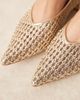 ASOS DESIGN ASOS DESIGN Lavinia heeled ballet shoes in gold weave - 4