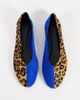 ASOS DESIGN ASOS DESIGN Lawn premium hair on leather and suede ballet flats in cobalt and leopard-Multi - 1