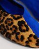 ASOS DESIGN ASOS DESIGN Lawn premium hair on leather and suede ballet flats in cobalt and leopard-Multi - 3