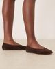 ASOS DESIGN ASOS DESIGN Lawn premium suede ballet flats in chocolate-Brown - 1