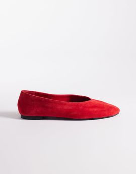 ASOS DESIGN ASOS DESIGN Lawn premium suede ballet flats in red