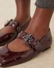 ASOS DESIGN ASOS DESIGN Lazarus mary jane ballet flats in burgundy-Red - 2