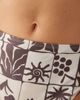 ASOS DESIGN ASOS DESIGN Lea Azores high leg high waist bikini bottoms in scarf print-Brown - 3