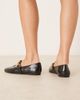 ASOS DESIGN ASOS DESIGN Leah flower trim mary jane ballet flats in black - 2