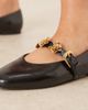 ASOS DESIGN ASOS DESIGN Leah flower trim mary jane ballet flats in black - 4