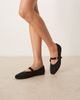 ASOS DESIGN ASOS DESIGN Leah Mary Jane ballet flats in black suedette - 1