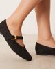ASOS DESIGN ASOS DESIGN Leah Mary Jane ballet flats in black suedette - 2