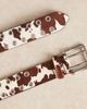 ASOS DESIGN ASOS DESIGN leather cow studded rollerbuckle belt in brown - 2