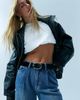 ASOS DESIGN ASOS DESIGN leather fine tubular gold tone buckle waist and hip jeans belt in black - 1