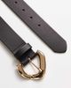ASOS DESIGN ASOS DESIGN leather link buckle belt in black - 3
