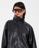 ASOS DESIGN ASOS DESIGN leather look funnel neck bomber jacket in black - 2