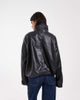 ASOS DESIGN ASOS DESIGN leather look funnel neck bomber jacket in black - 4