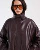 ASOS DESIGN ASOS DESIGN leather look funnel neck bomber jacket in chocolate plum-Brown - 1