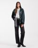 ASOS DESIGN ASOS DESIGN leather look funnel neck bomber jacket in dark green - 1