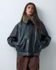 ASOS DESIGN ASOS DESIGN leather look moto jacket with tan faux fur collar in black - 1