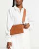 ASOS DESIGN ASOS DESIGN leather multi gusset crossbody bag with weave in brown - 1
