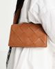 ASOS DESIGN ASOS DESIGN leather multi gusset crossbody bag with weave in brown - 3
