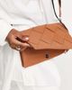 ASOS DESIGN ASOS DESIGN leather multi gusset crossbody bag with weave in brown - 4