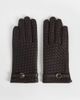 ASOS DESIGN ASOS DESIGN leather weave gloves in chocolate-Brown - 1