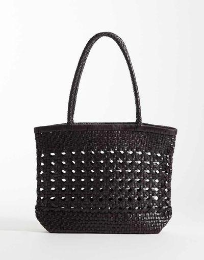 ASOS DESIGN ASOS DESIGN leather weave mini tote bag in chocolate-Brown