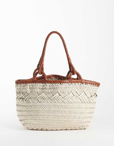 ASOS DESIGN ASOS DESIGN leather weave tote bag in white-Multi