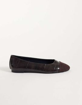 ASOS DESIGN ASOS DESIGN Leon toe cap ballets in chocolate-Brown