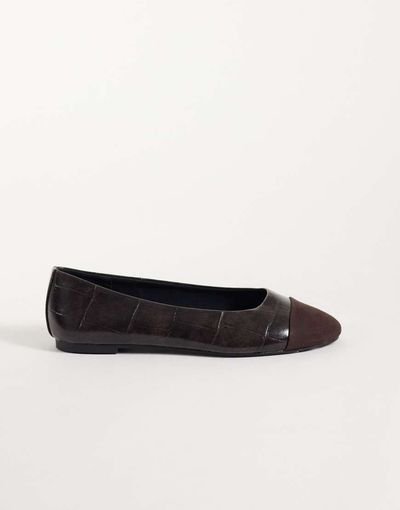 ASOS DESIGN ASOS DESIGN Leon toe cap ballets in chocolate-Brown