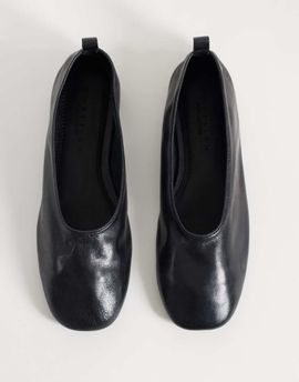 ASOS DESIGN ASOS DESIGN Liana premium real leather ballet flats in black