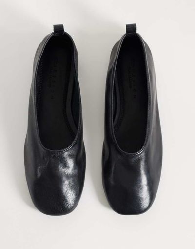 ASOS DESIGN ASOS DESIGN Liana premium real leather ballet flats in black