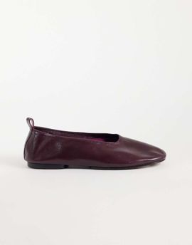 ASOS DESIGN ASOS DESIGN Liana premium real leather ballet flats in burgundy-Red