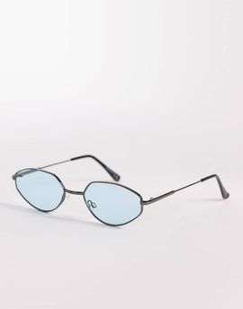 ASOS DESIGN ASOS DESIGN light tint sunglasses in gunmetal frame with blue lens-Gray