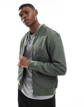 ASOS DESIGN ASOS DESIGN lightweight bomber jacket in khaki-Green