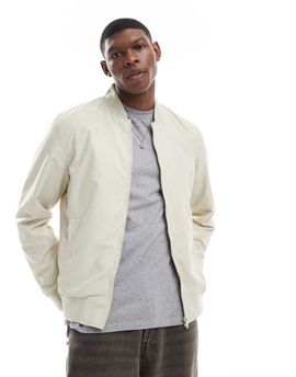 ASOS DESIGN ASOS DESIGN lightweight bomber jacket in stone-Neutral
