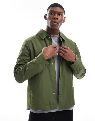 ASOS DESIGN ASOS DESIGN lightweight coach jacket in khaki-Green