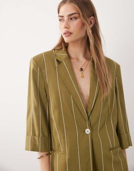 ASOS DESIGN ASOS DESIGN lightweight jacket in olive stripes-Multi